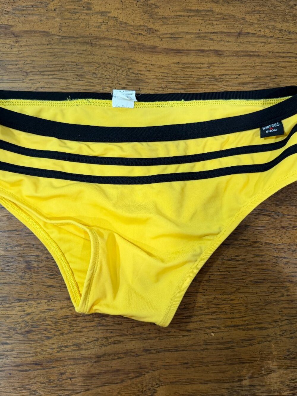 Whittall & Shon Men's Swim Brief Size Large Yellow Vintage Swimwear